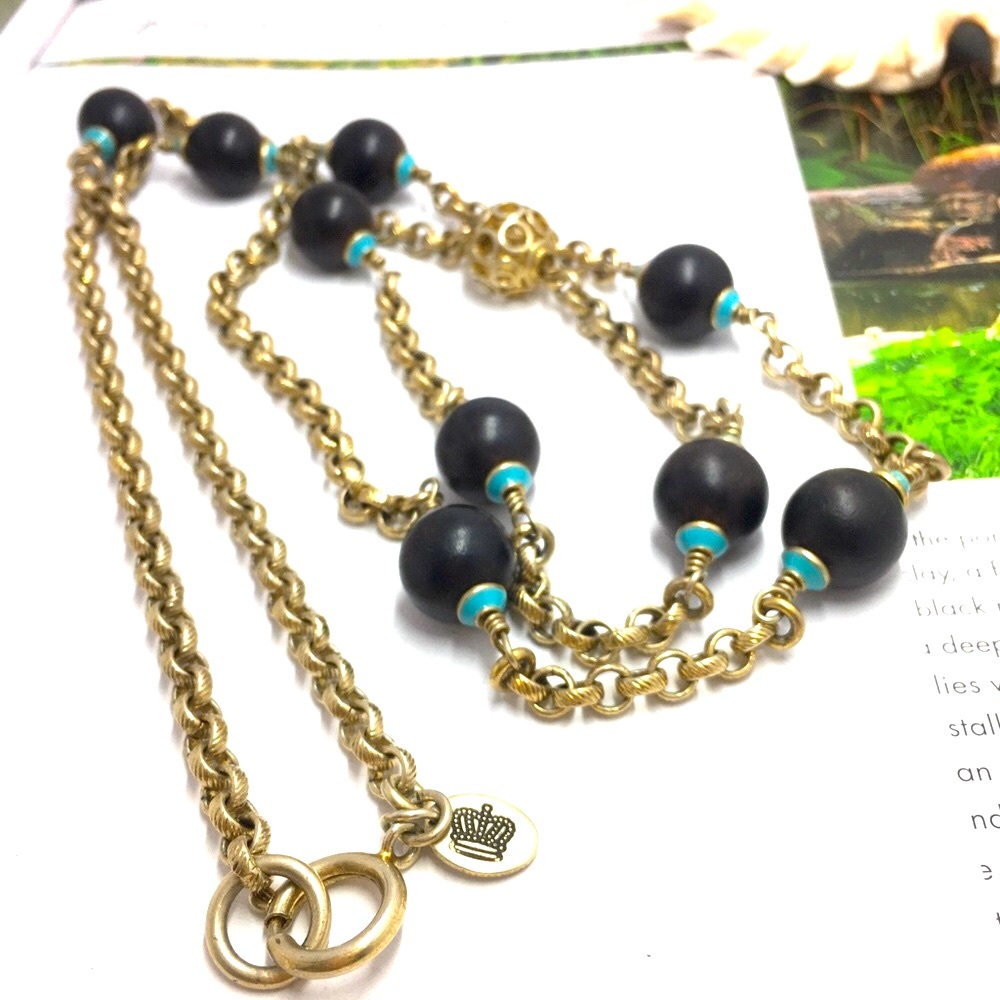 Juicy couture black beads turquoise color necklace. Juicy couture necklace